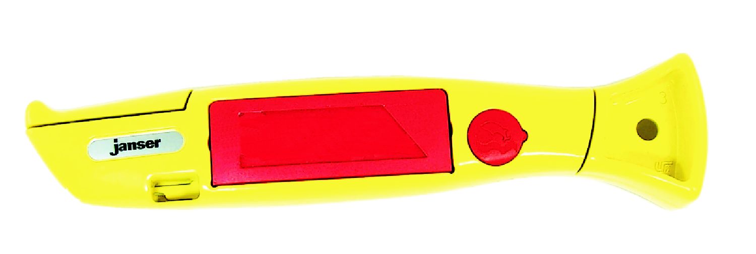 Messer HARLEKIN *gelb* ohne Klingen im Kunststoff-Futteral