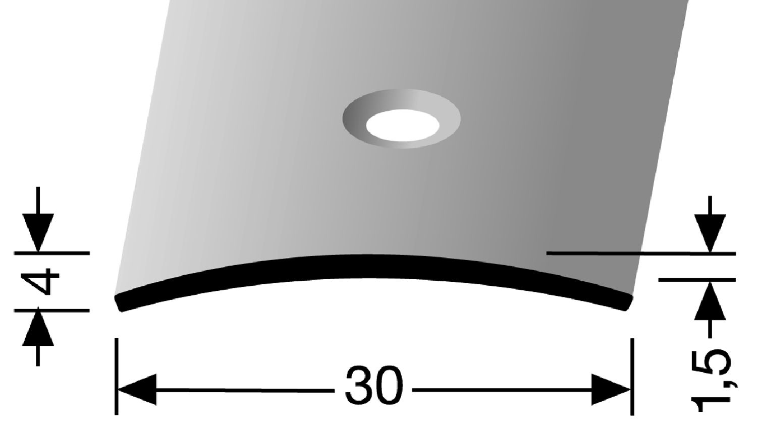 Uebergangsschiene Alu Edelstahl L-90cm SB