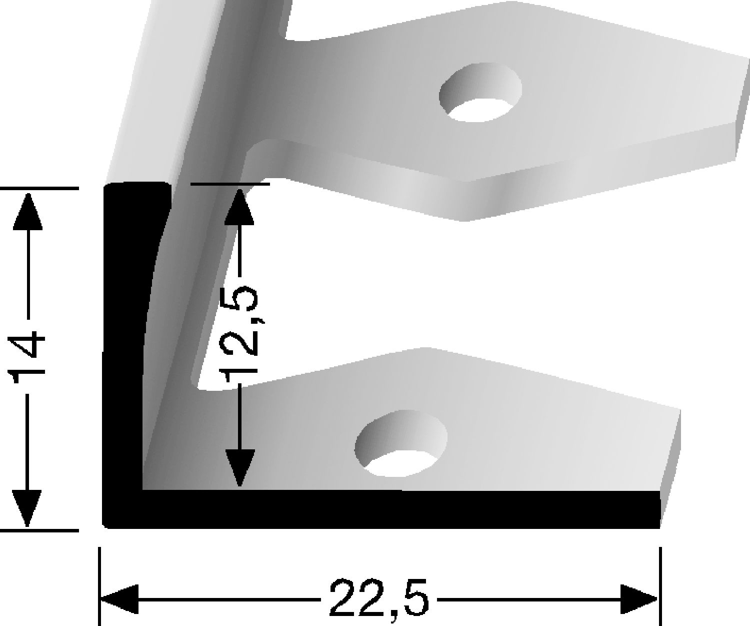 Biegeprofil Proangle Flex Alu L-250cm, H-12,5mm