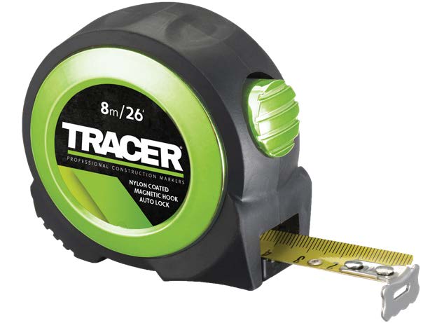 TRACER 8m Maßband mit Selbstarretierung nylonbeschichtet TRACER 8m Maßband mit Selbstarretierung nylonbeschichtet
